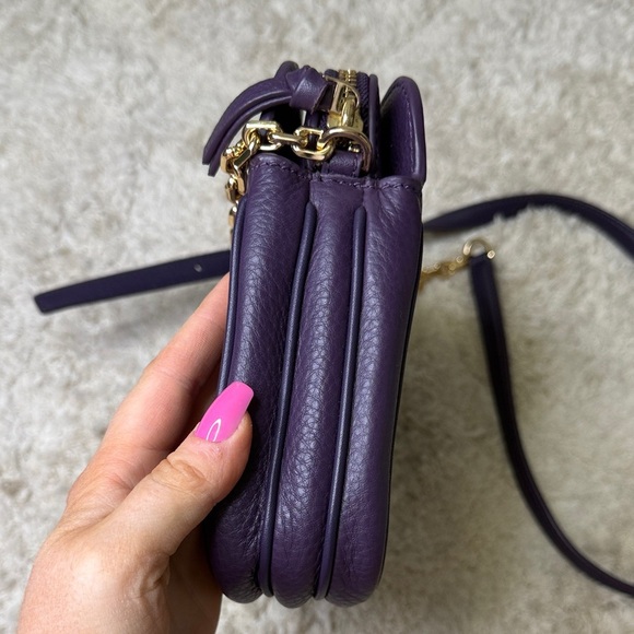 Tory Burch Dark Purple Crossbody Bag with Gold Accents - Picture 3 of 12